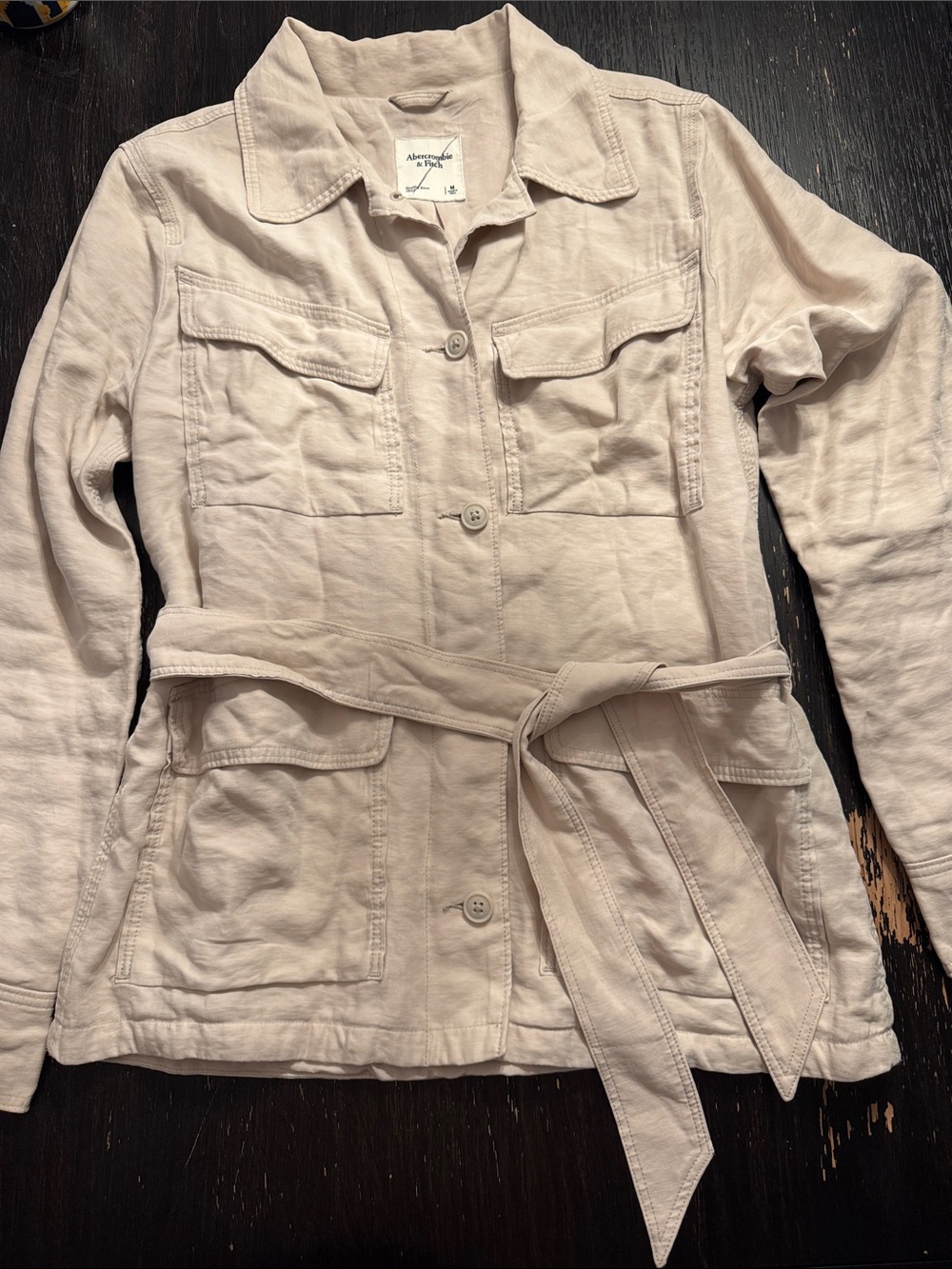 Abercrombie & Fitch Women's Belted Utility Jacket - Pale Beige